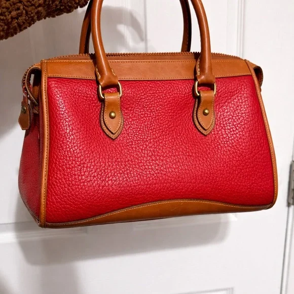 Dooney & Bourke Red and Brown Leather Satchel - Picture 2 of 5